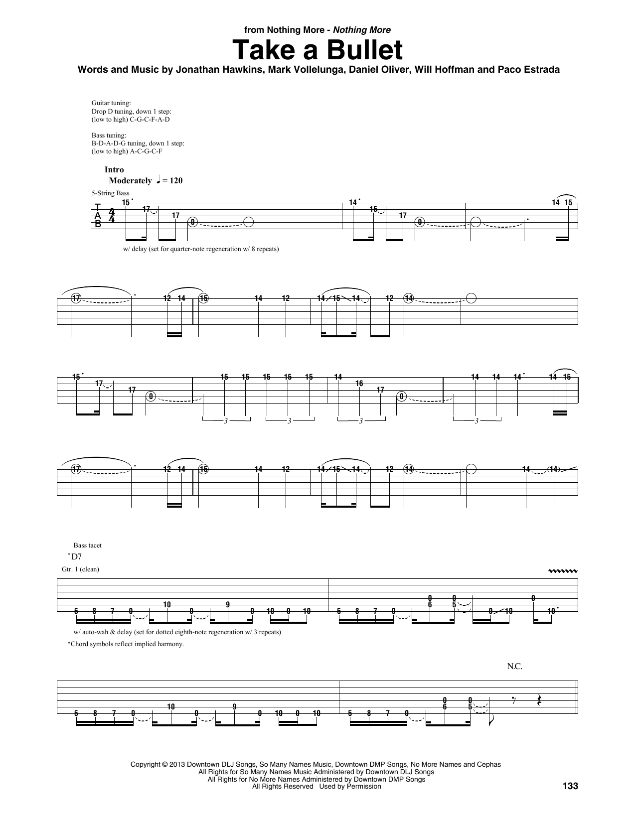 Nothing More Take A Bullet Sheet Music Notes & Chords for Guitar Rhythm Tab - Download or Print PDF