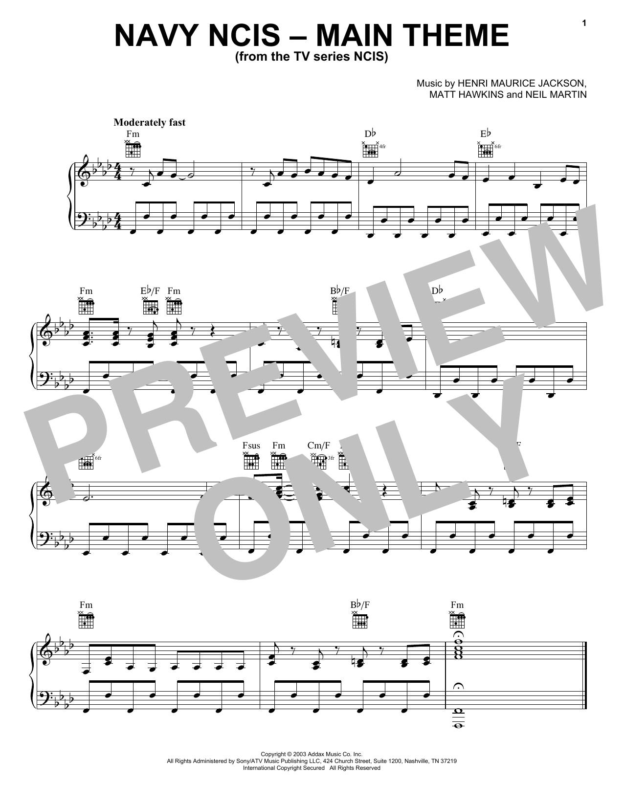 Numeriklab Navy NCIS (Main Theme) Sheet Music Notes & Chords for Piano Solo - Download or Print PDF