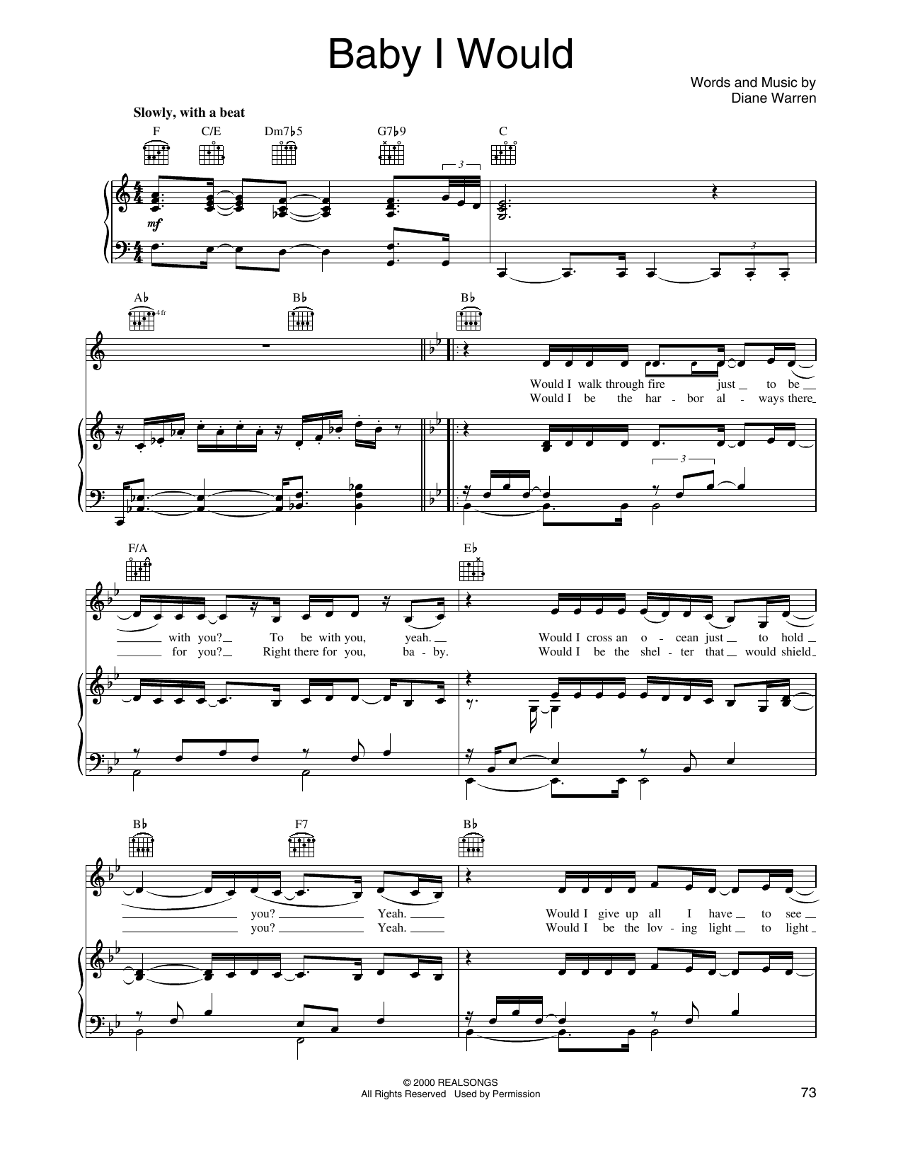 O-Town Baby I Would Sheet Music Notes & Chords for Piano, Vocal & Guitar Chords (Right-Hand Melody) - Download or Print PDF