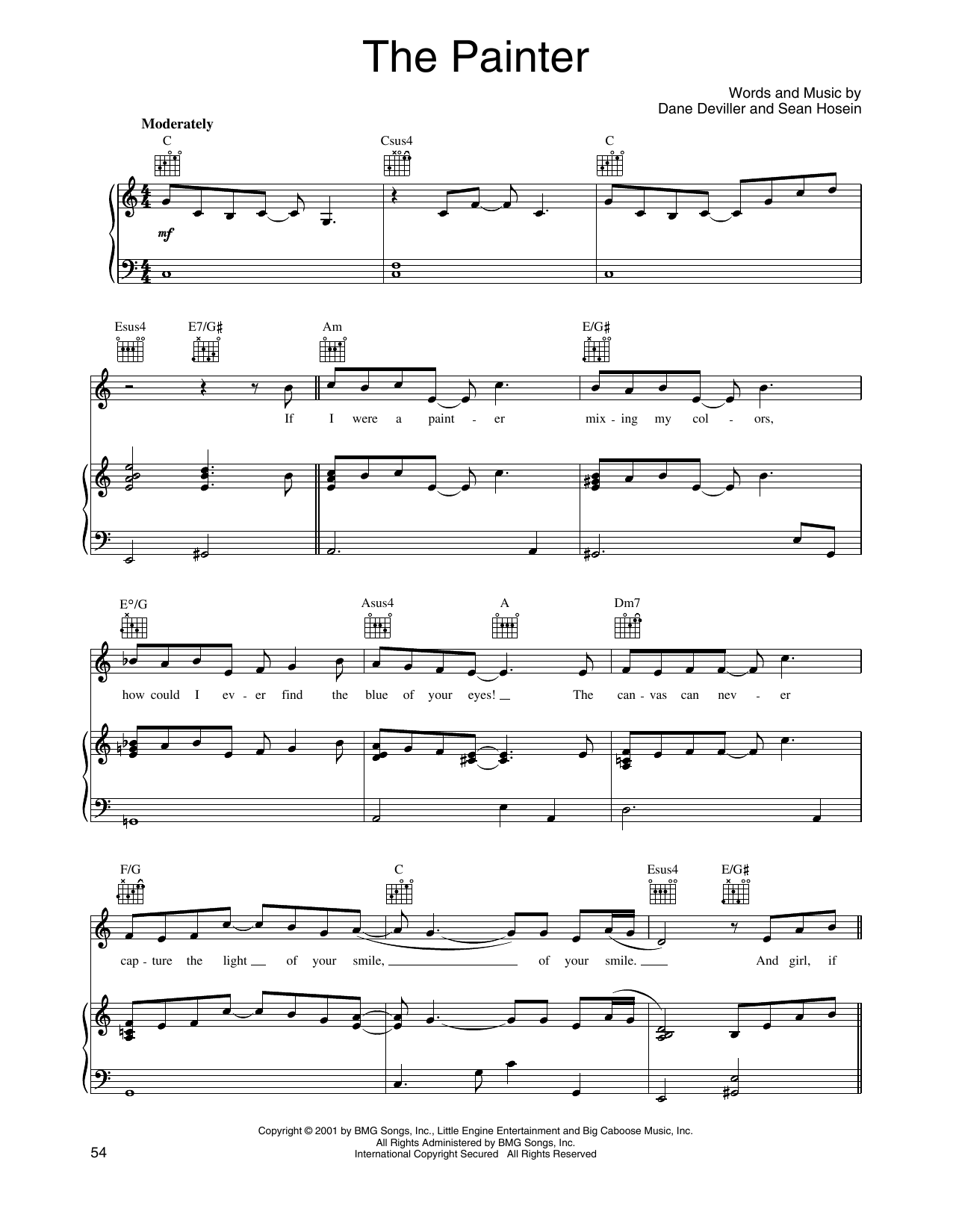 O-Town The Painter Sheet Music Notes & Chords for Piano, Vocal & Guitar Chords (Right-Hand Melody) - Download or Print PDF