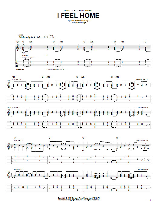 O.A.R. I Feel Home Sheet Music Notes & Chords for Guitar Tab - Download or Print PDF