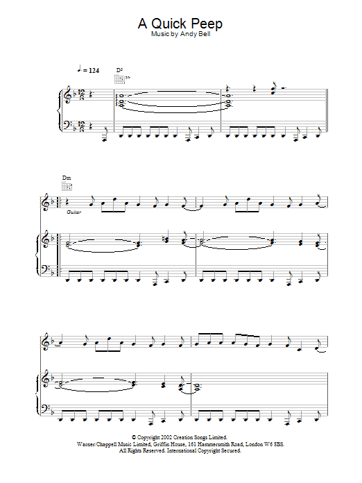 Oasis A Quick Peep Sheet Music Notes & Chords for Melody Line, Lyrics & Chords - Download or Print PDF