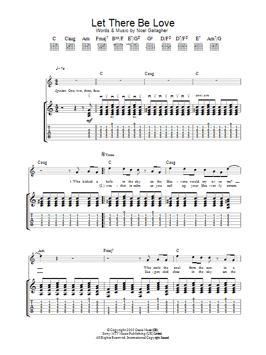 Oasis Let There Be Love Sheet Music Notes & Chords for Beginner Piano - Download or Print PDF