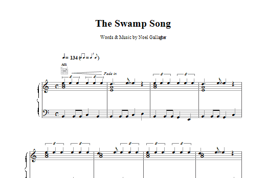 Oasis The Swamp Song (a) Sheet Music Notes & Chords for Piano, Vocal & Guitar (Right-Hand Melody) - Download or Print PDF