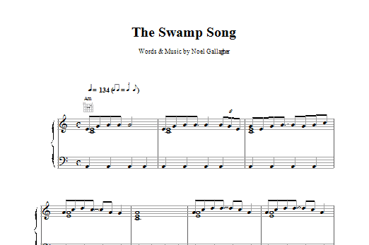 Oasis The Swamp Song (b) Sheet Music Notes & Chords for Piano, Vocal & Guitar (Right-Hand Melody) - Download or Print PDF