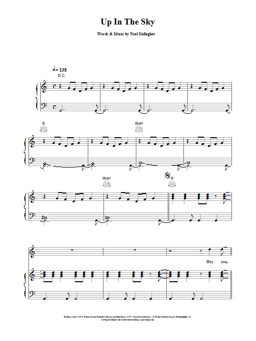 Oasis Up In The Sky Sheet Music Notes & Chords for Guitar Tab - Download or Print PDF