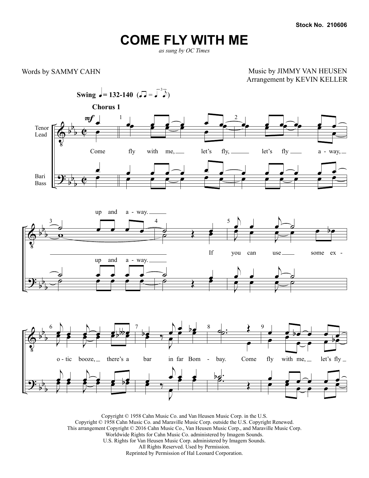OC Times Come Fly With Me (arr. Kevin Keller) Sheet Music Notes & Chords for SATB Choir - Download or Print PDF