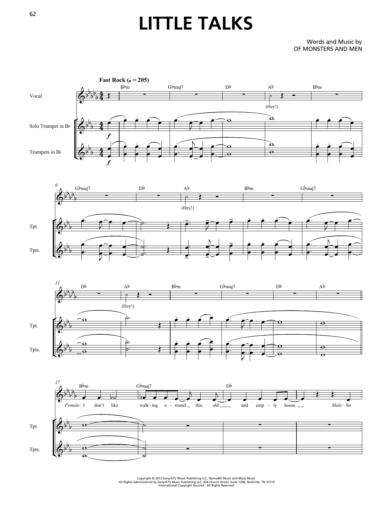 Of Monsters And Men Little Talks (Horn Section) Sheet Music Notes & Chords for Transcribed Score - Download or Print PDF