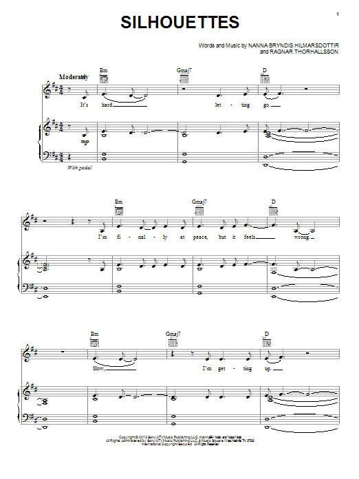 Of Monsters And Men Silhouettes Sheet Music Notes & Chords for Piano, Vocal & Guitar (Right-Hand Melody) - Download or Print PDF