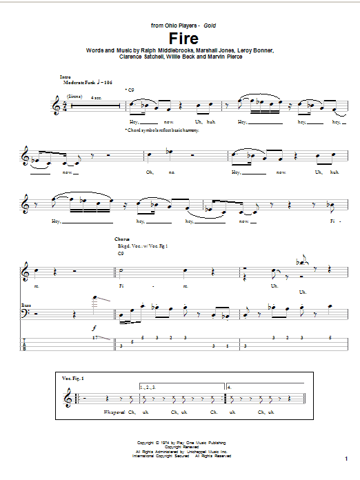 Ohio Players Fire Sheet Music Notes & Chords for Real Book – Melody & Chords - Download or Print PDF