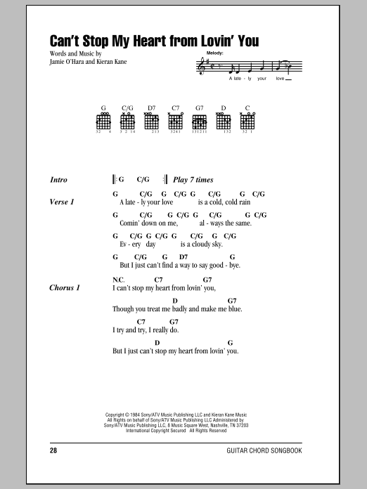 O'Kanes Can't Stop My Heart From Lovin' You Sheet Music Notes & Chords for Lyrics & Chords - Download or Print PDF