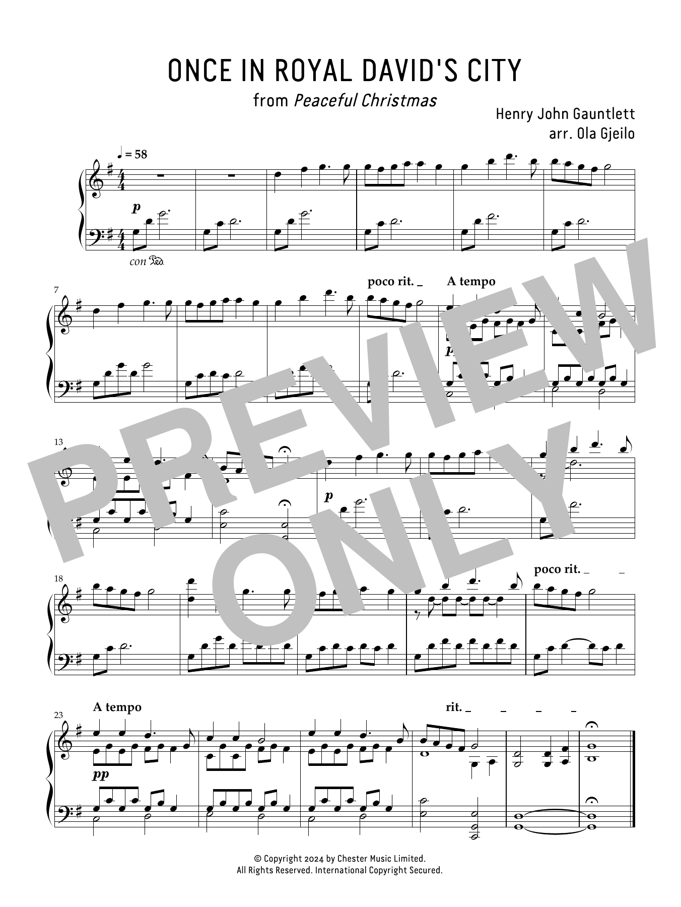 Ola Gjeilo Once In Royal David's City Sheet Music Notes & Chords for Piano Solo - Download or Print PDF