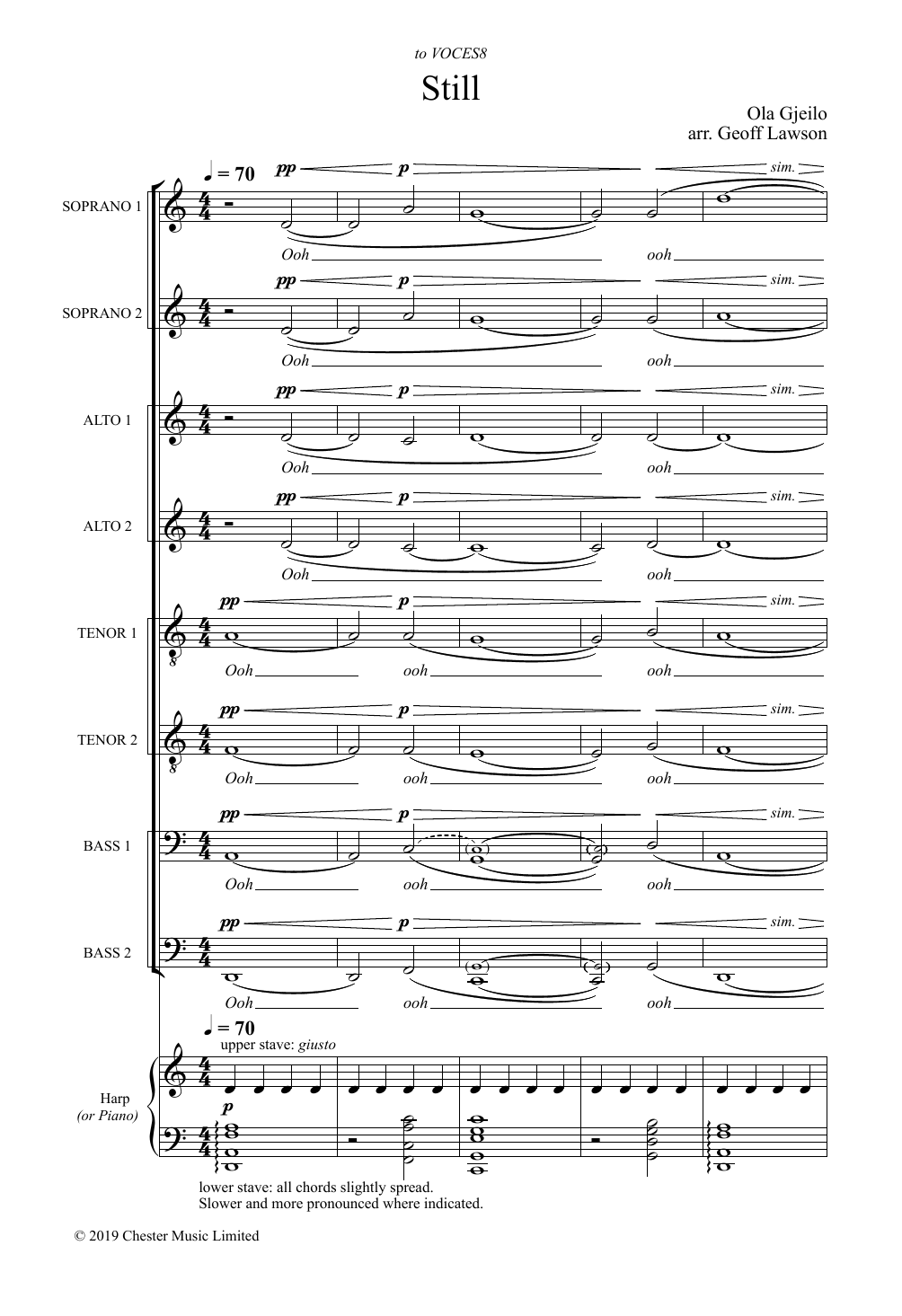 Ola Gjeilo Still (arr. Geoff Lawson) Sheet Music Notes & Chords for SSAATTBB Choir - Download or Print PDF