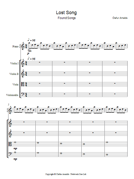 Olafur Arnalds Lost Song Sheet Music Notes & Chords for Piano - Download or Print PDF