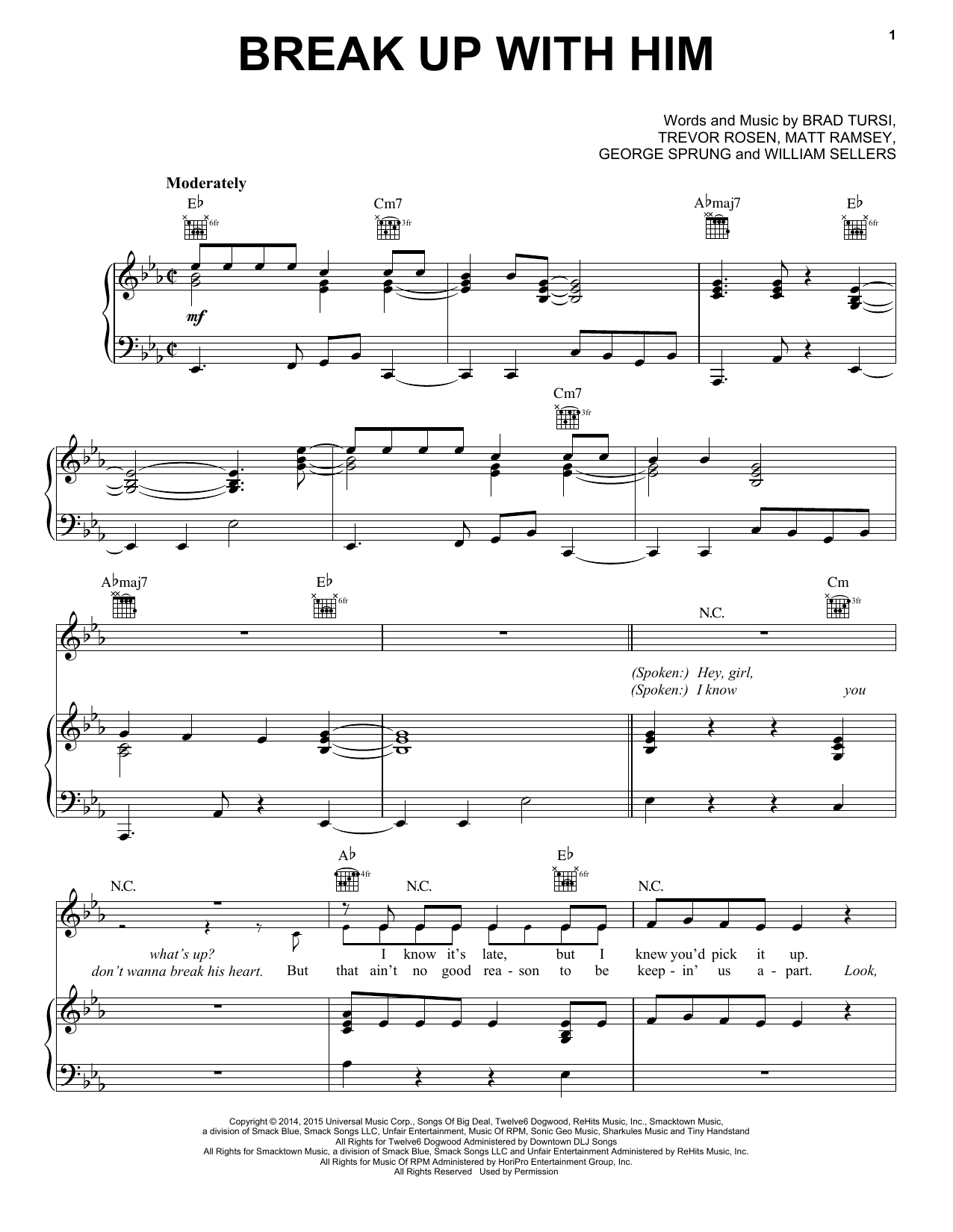 Old Dominion Break Up With Him Sheet Music Notes & Chords for Piano, Vocal & Guitar (Right-Hand Melody) - Download or Print PDF Old Dominion Break Up With Him Sheet Music Notes & Chords for Piano, Vocal & Guitar (Right-Hand Melody) - Download or Print PDF