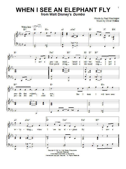 Ned Washington When I See An Elephant Fly (from Walt Disney's Dumbo) Sheet Music Notes & Chords for Trumpet - Download or Print PDF