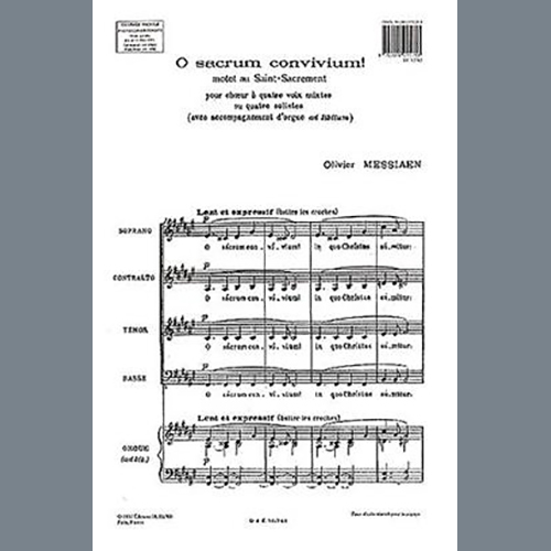 Olivier Messiaen, O Sacrum Convivium!, SATB Choir