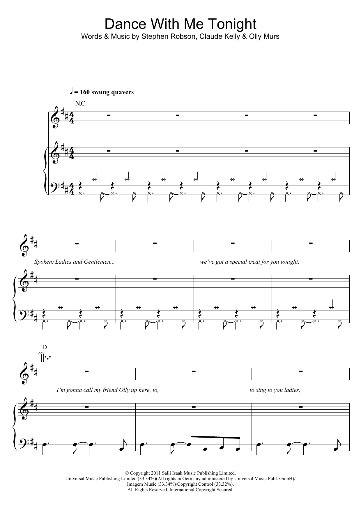 Olly Murs Dance With Me Tonight Sheet Music Notes & Chords for Beginner Piano - Download or Print PDF