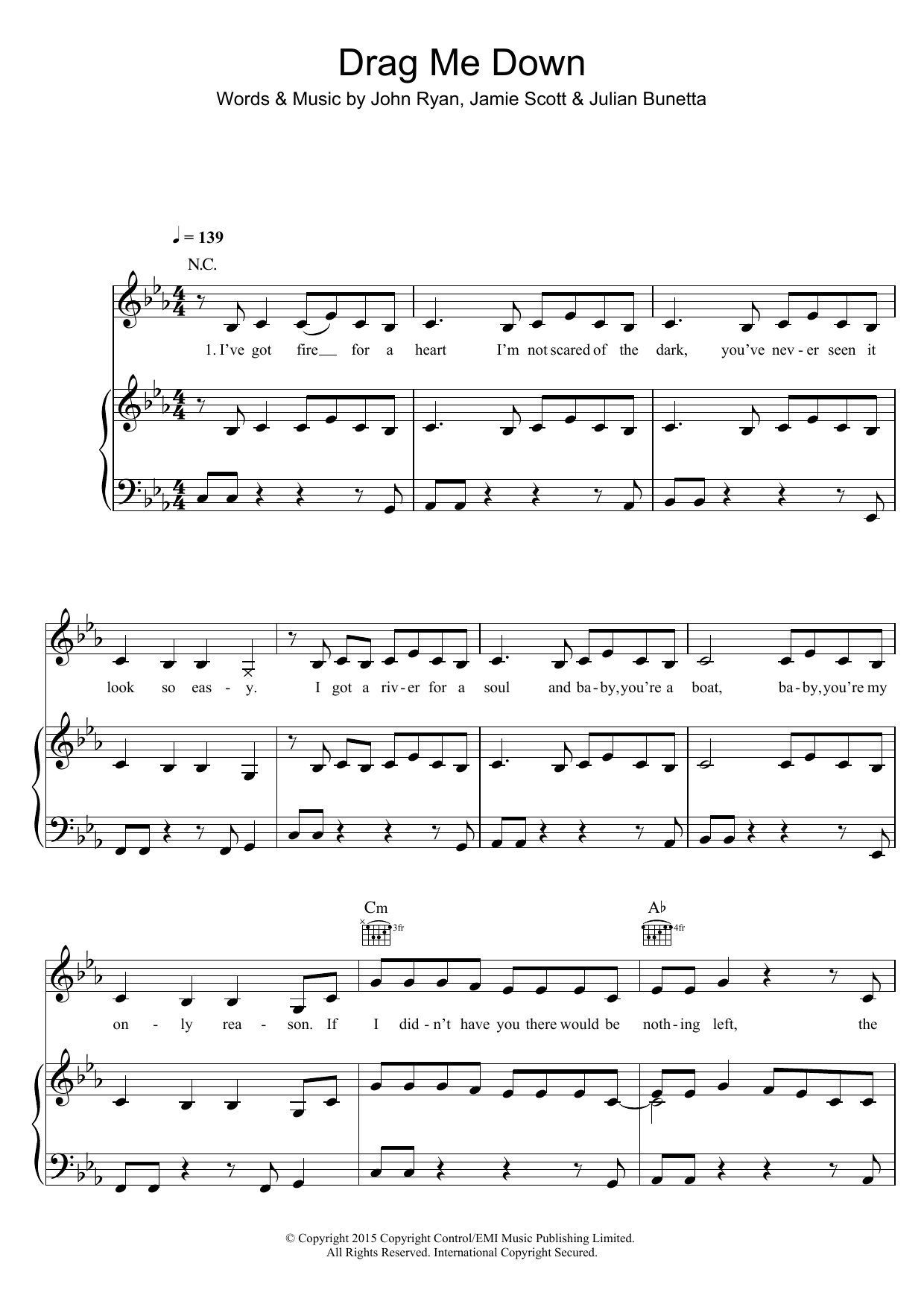 One Direction Drag Me Down Sheet Music Notes & Chords for Piano Duet - Download or Print PDF