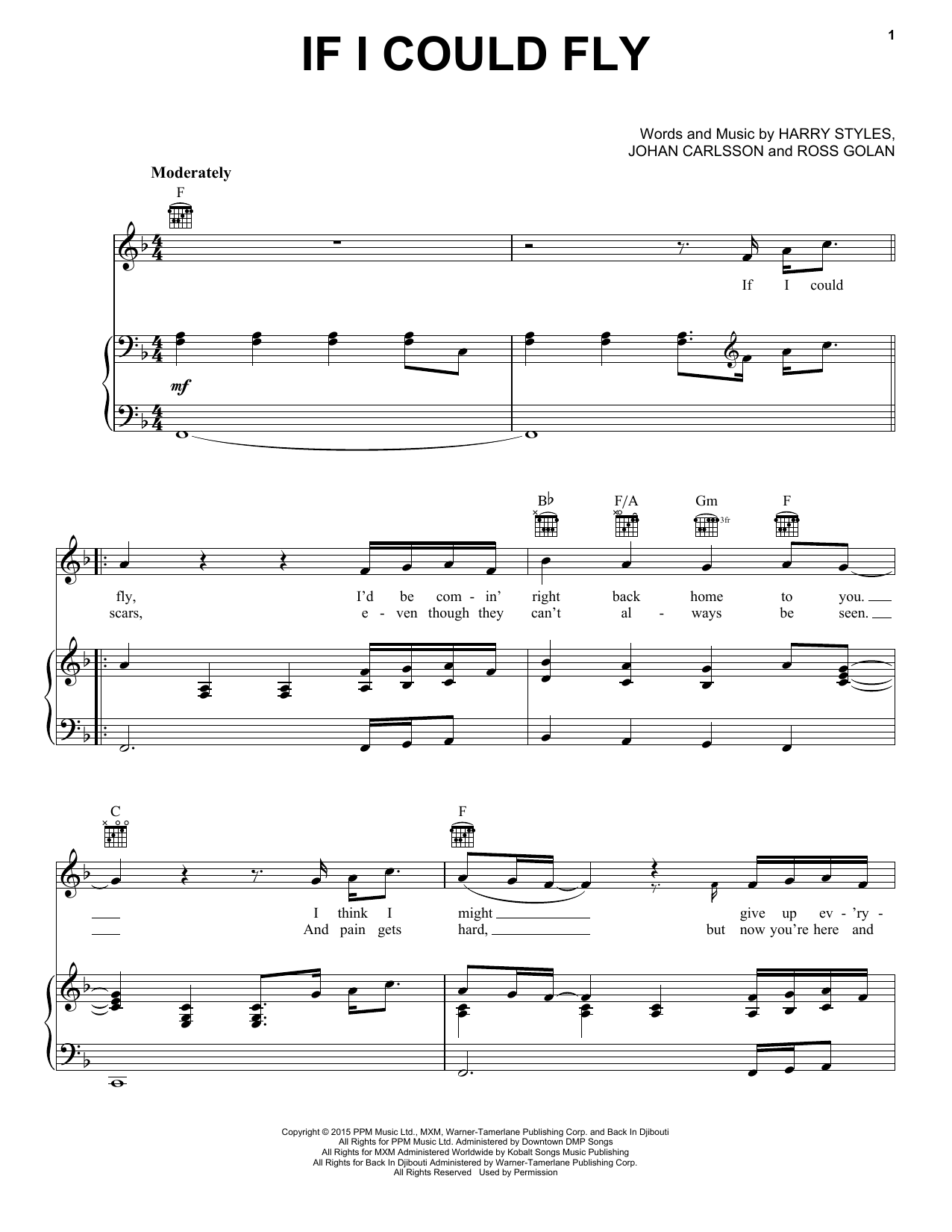 One Direction If I Could Fly Sheet Music Notes & Chords for Easy Piano - Download or Print PDF