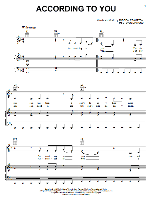 Orianthi According To You Sheet Music Notes & Chords for Guitar Tab - Download or Print PDF