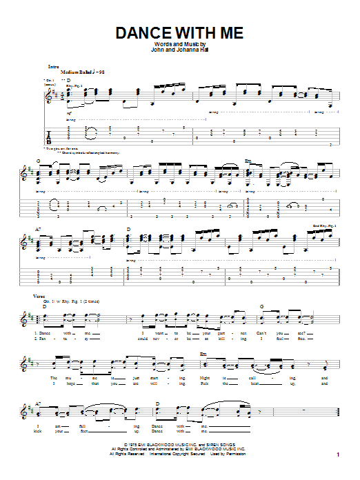 Orleans Dance With Me Sheet Music Notes & Chords for Guitar Tab Play-Along - Download or Print PDF