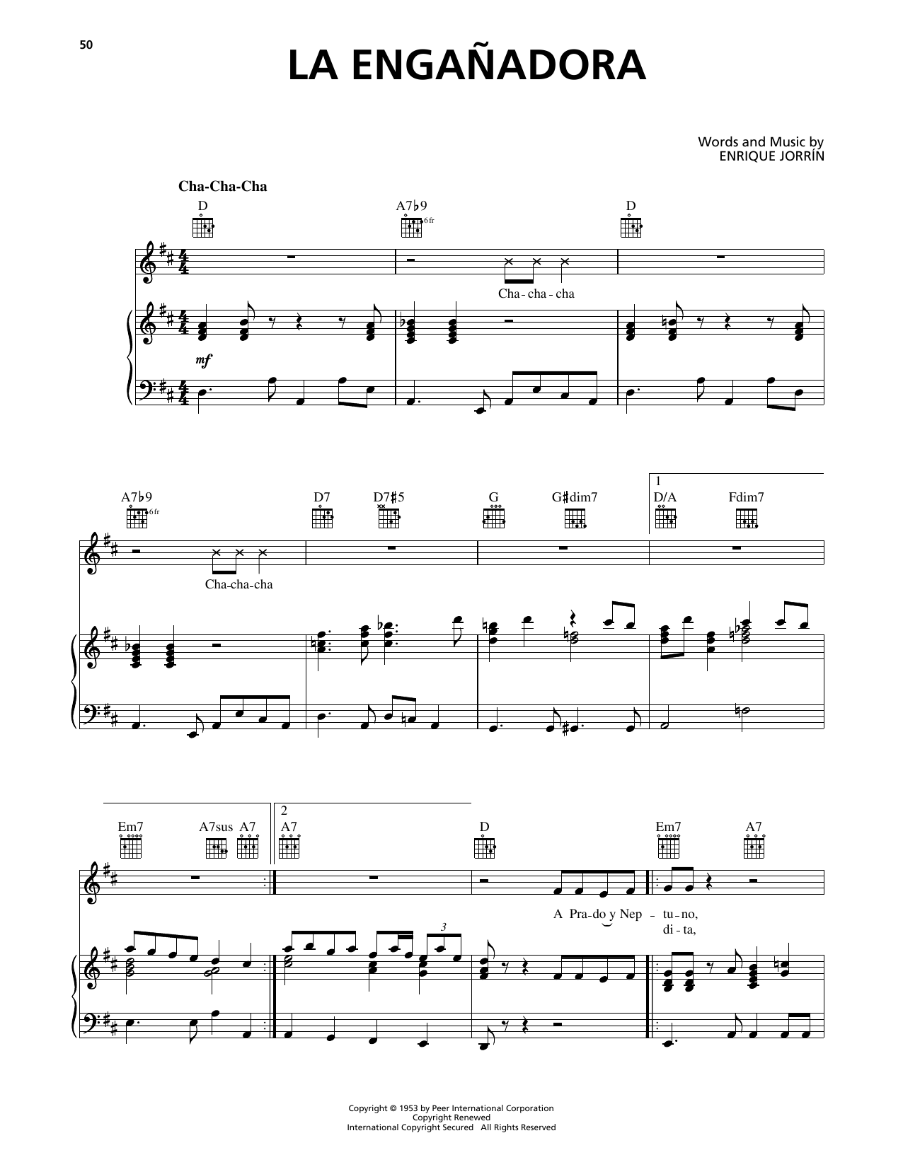 Orquesta America La Engañadora Sheet Music Notes & Chords for Piano, Vocal & Guitar Chords (Right-Hand Melody) - Download or Print PDF Orquesta America La Engañadora Sheet Music Notes & Chords for Piano, Vocal & Guitar Chords (Right-Hand Melody) - Download or Print PDF