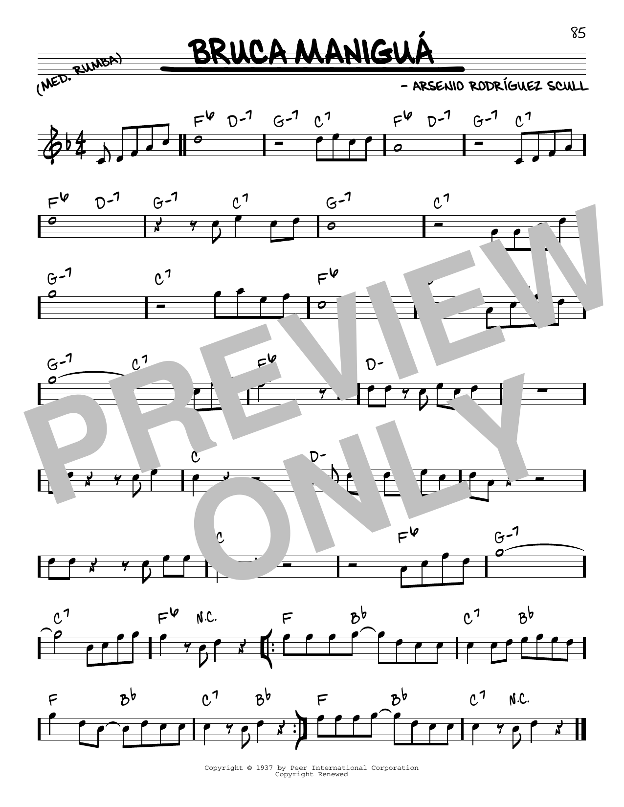 Orquesta Sensacion Bruca Manigua Sheet Music Notes & Chords for Real Book – Melody & Chords - Download or Print PDF