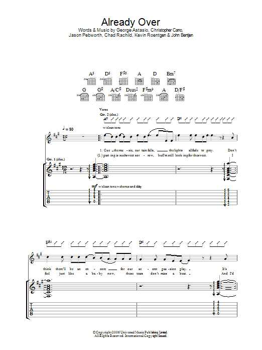 Orson Already Over Sheet Music Notes & Chords for Guitar Tab - Download or Print PDF