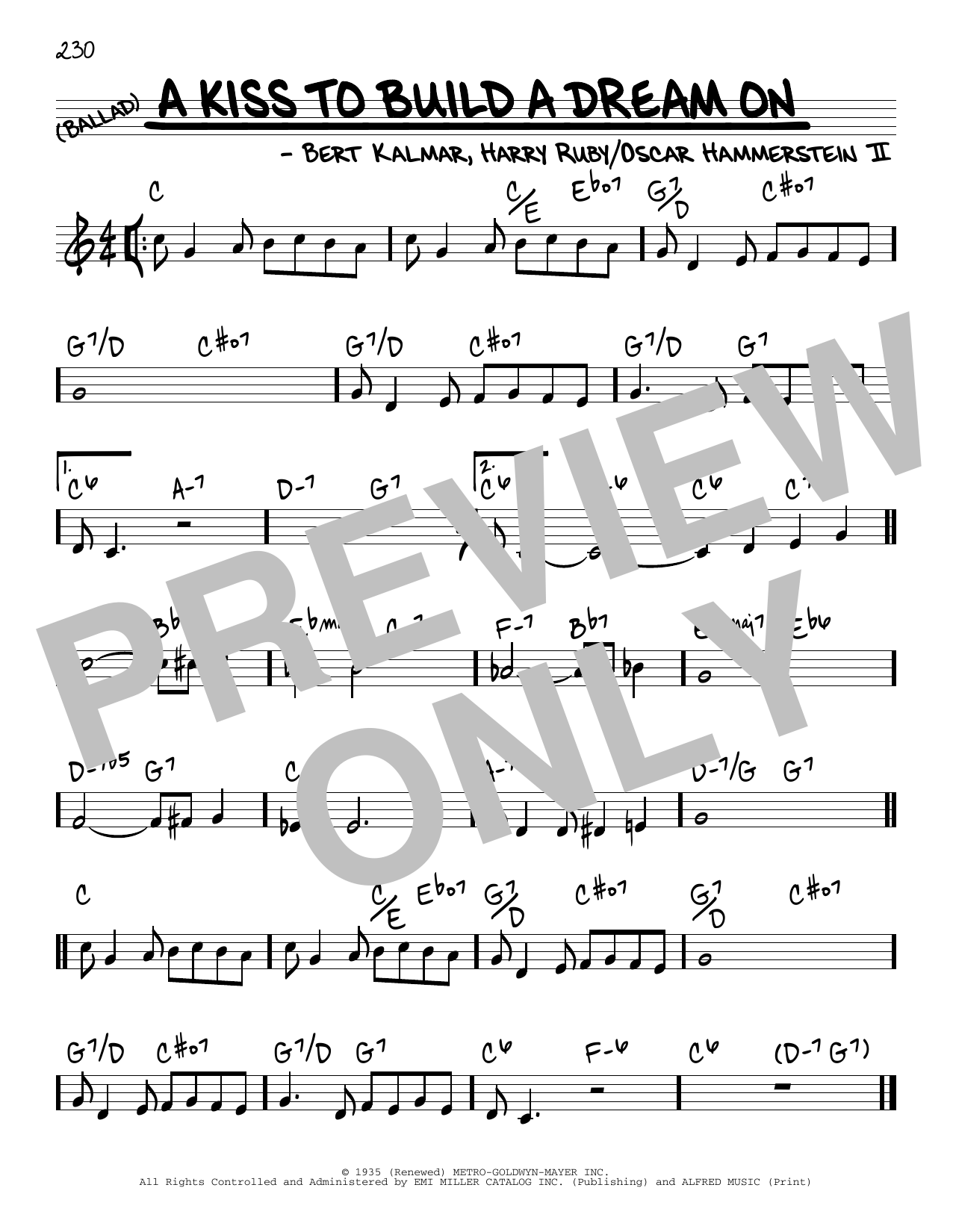 Oscar Hammerstein II A Kiss To Build A Dream On Sheet Music Notes & Chords for Real Book – Melody & Chords - Download or Print PDF