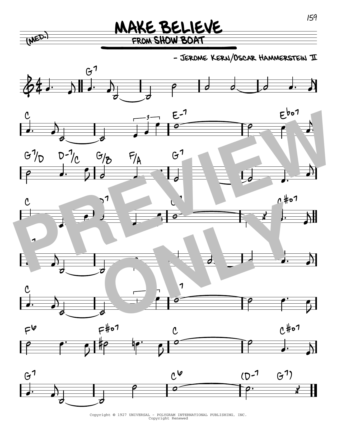 Oscar Hammerstein II Make Believe Sheet Music Notes & Chords for Melody Line, Lyrics & Chords - Download or Print PDF