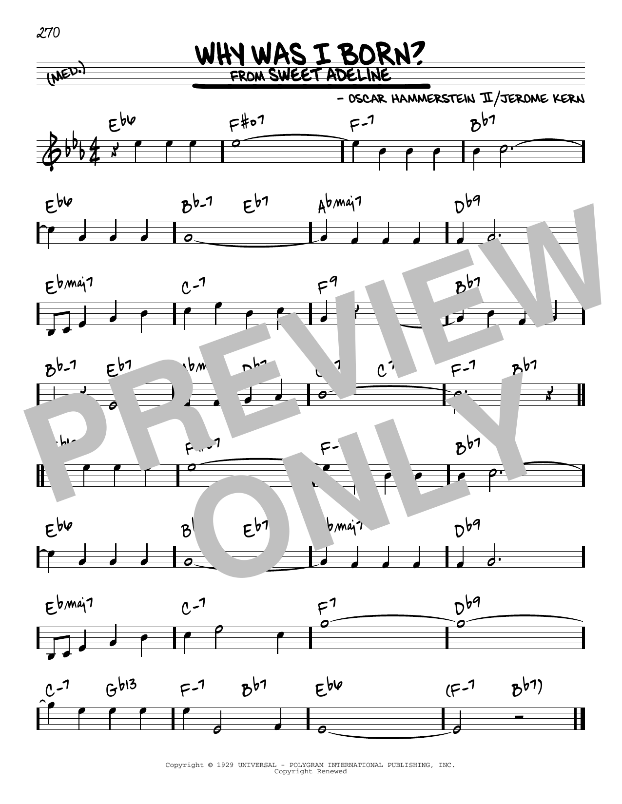Oscar Hammerstein II Why Was I Born? Sheet Music Notes & Chords for Real Book – Melody & Chords - Download or Print PDF