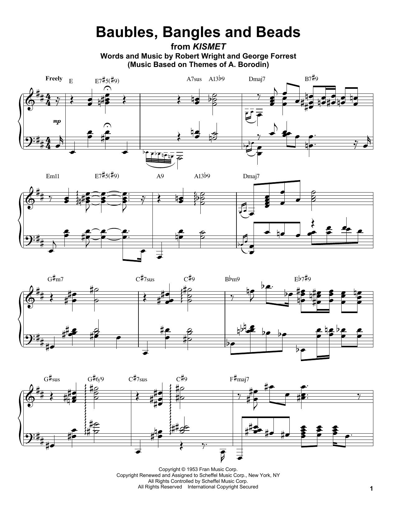 Oscar Peterson Baubles, Bangles And Beads Sheet Music Notes & Chords for Piano Transcription - Download or Print PDF