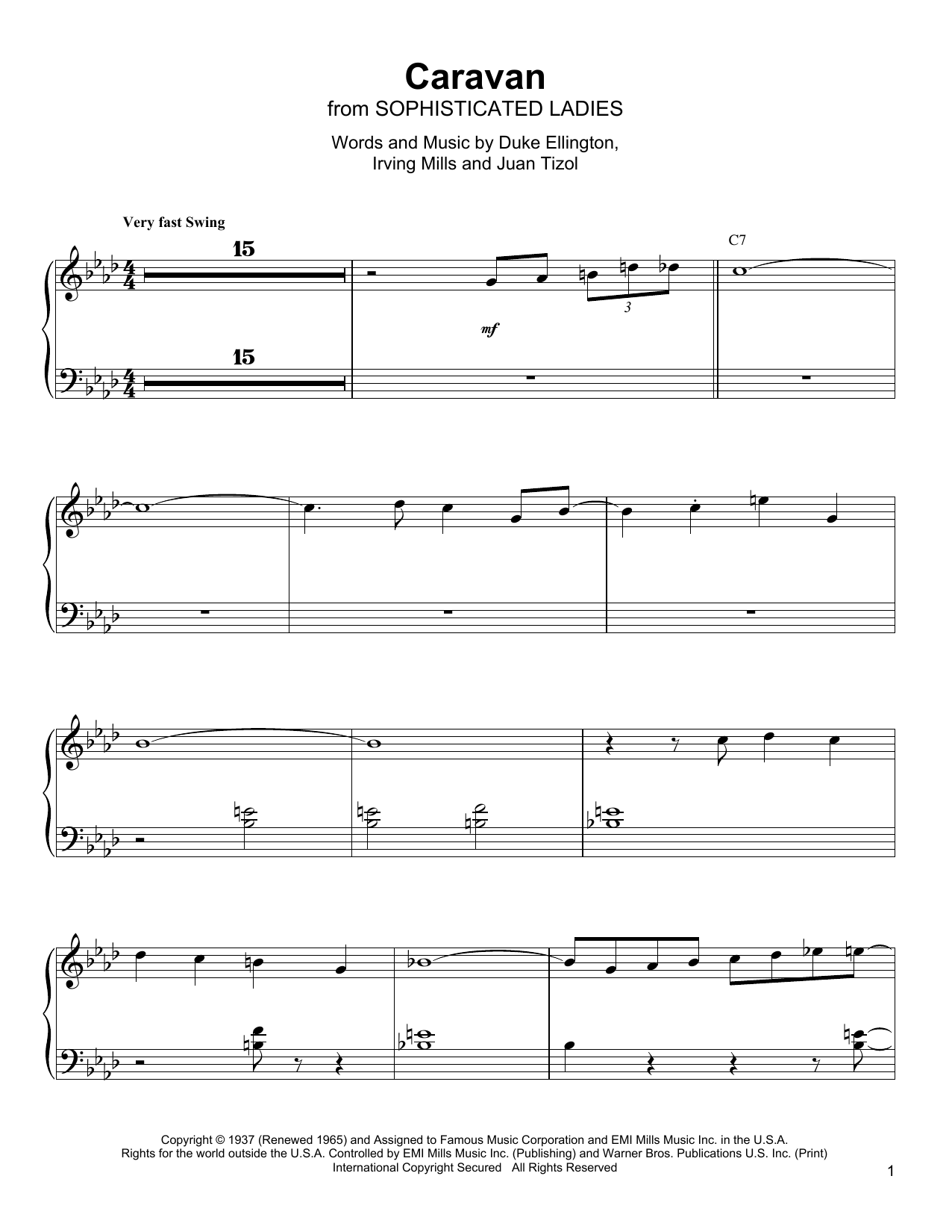 Oscar Peterson Caravan Sheet Music Notes & Chords for Piano Transcription - Download or Print PDF