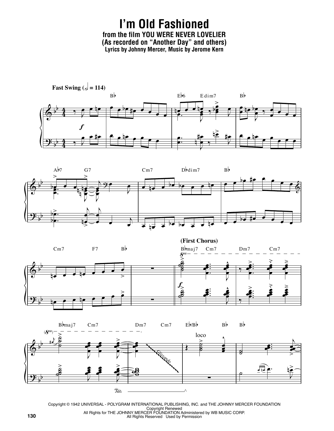 Oscar Peterson I'm Old Fashioned Sheet Music Notes & Chords for Piano Transcription - Download or Print PDF