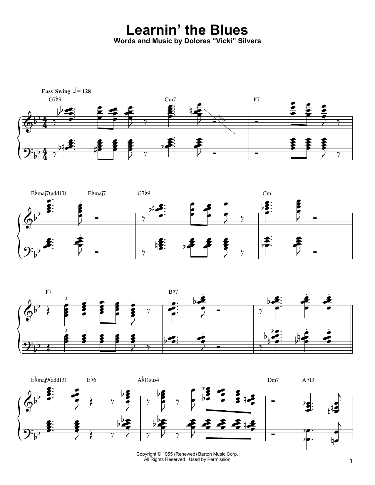 Oscar Peterson Learnin' The Blues Sheet Music Notes & Chords for Piano Transcription - Download or Print PDF