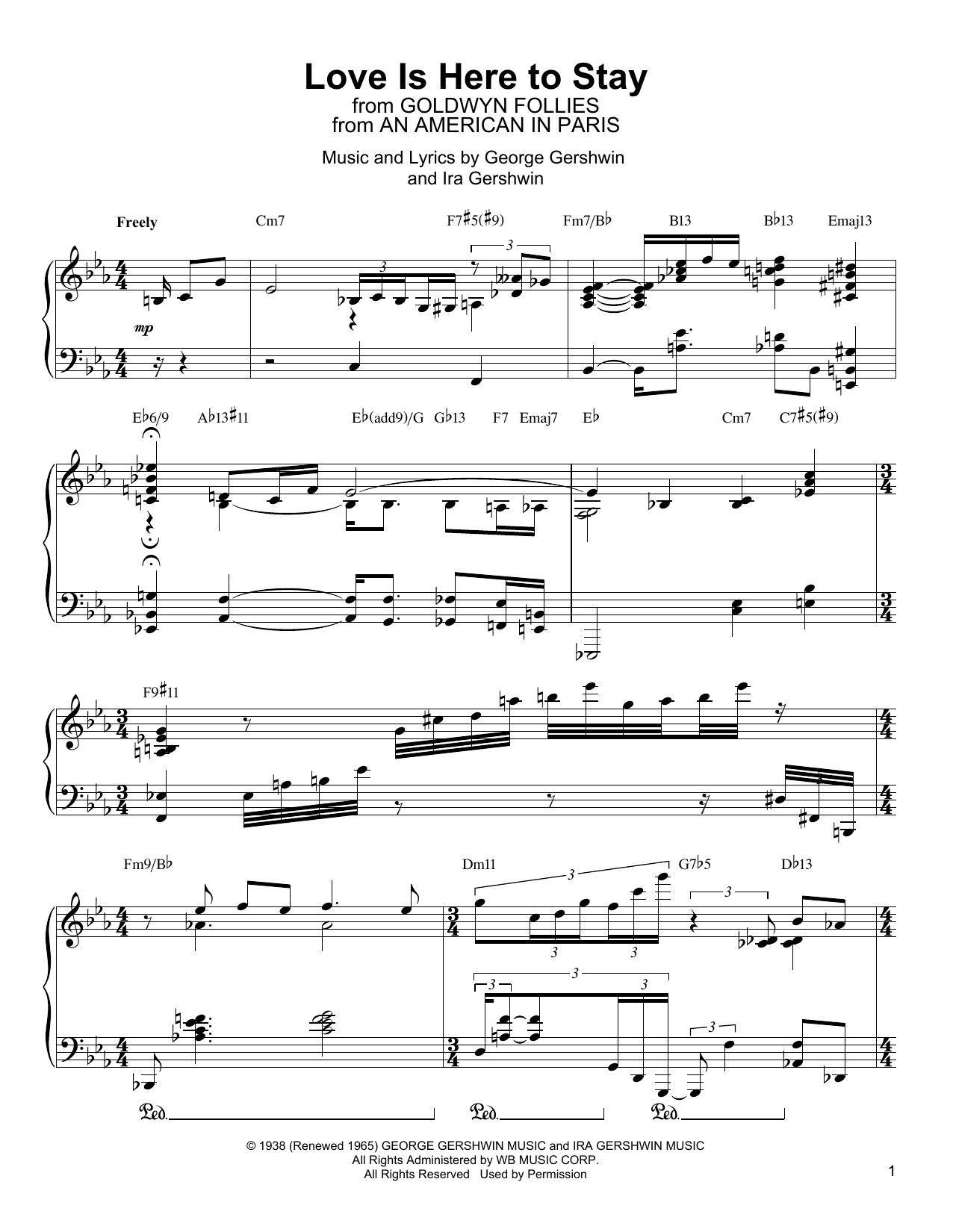 Oscar Peterson Love Is Here To Stay Sheet Music Notes & Chords for Piano Transcription - Download or Print PDF