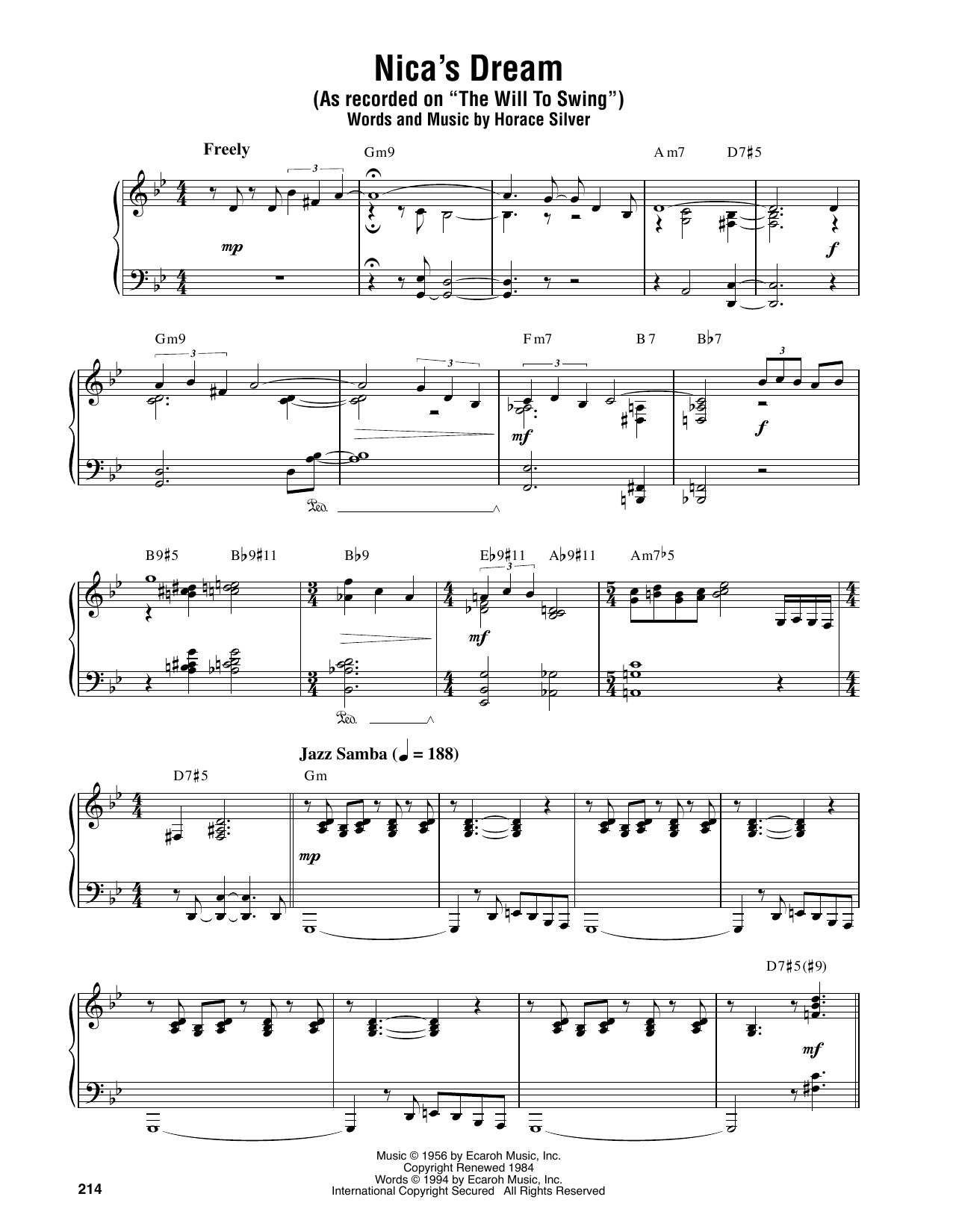 Oscar Peterson Nica's Dream Sheet Music Notes & Chords for Piano Transcription - Download or Print PDF