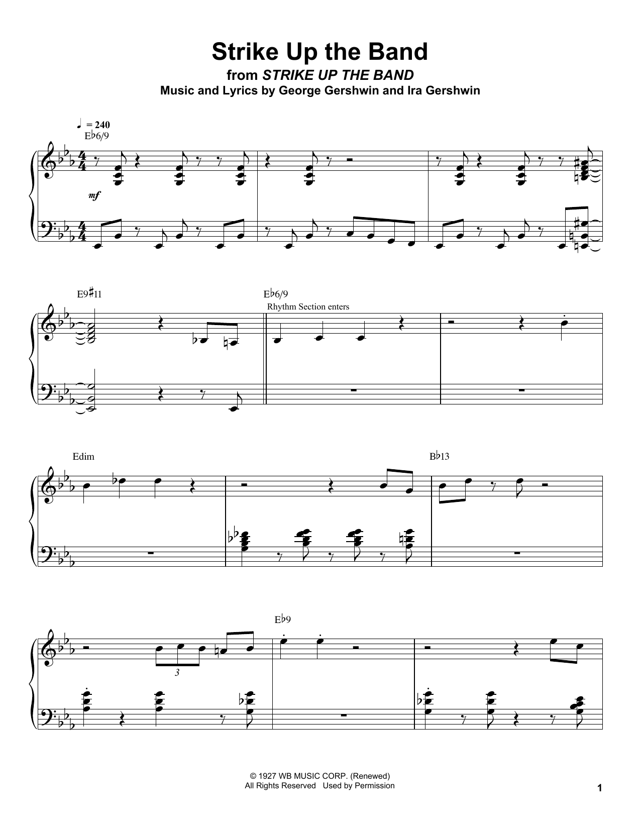 Oscar Peterson Strike Up The Band Sheet Music Notes & Chords for Piano Transcription - Download or Print PDF
