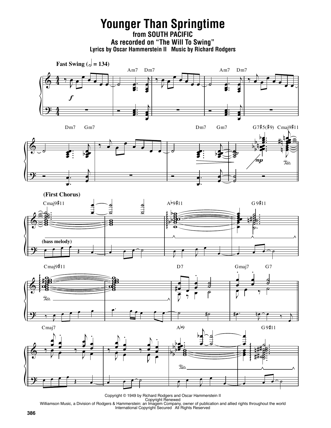 Oscar Peterson Younger Than Springtime Sheet Music Notes & Chords for Piano Transcription - Download or Print PDF