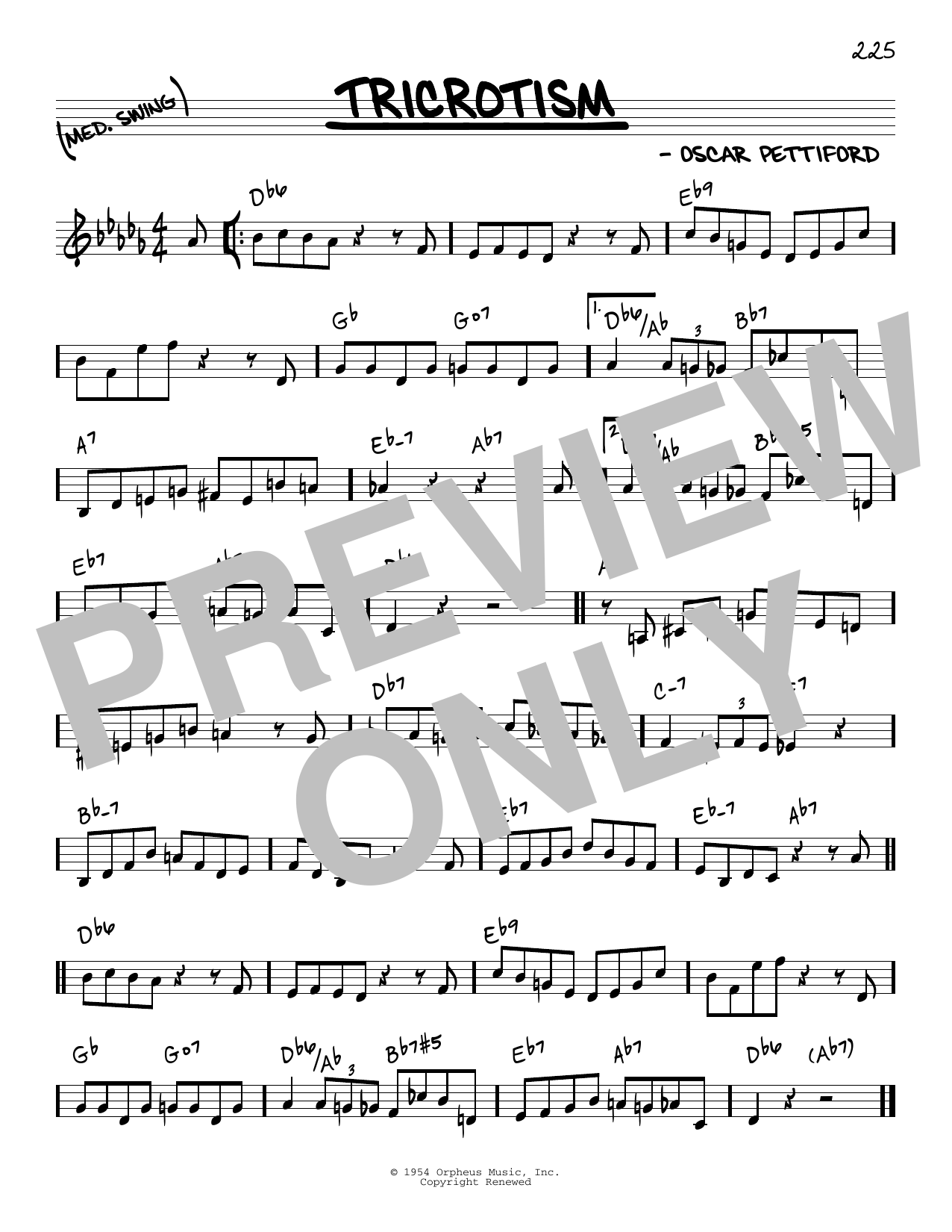 Oscar Pettiford Tricrotism Sheet Music Notes & Chords for Real Book – Melody & Chords - Download or Print PDF