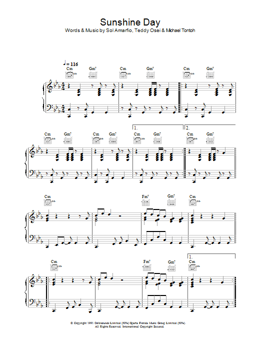 Osibisa Sunshine Day Sheet Music Notes & Chords for Melody Line, Lyrics & Chords - Download or Print PDF