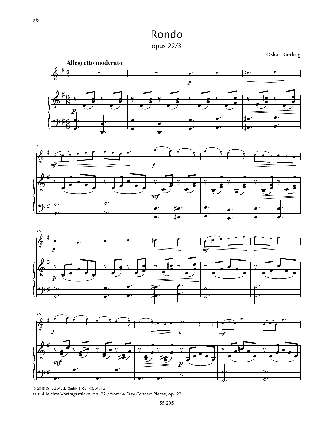 Oskar Rieding Rondo Sheet Music Notes & Chords for String Solo - Download or Print PDF