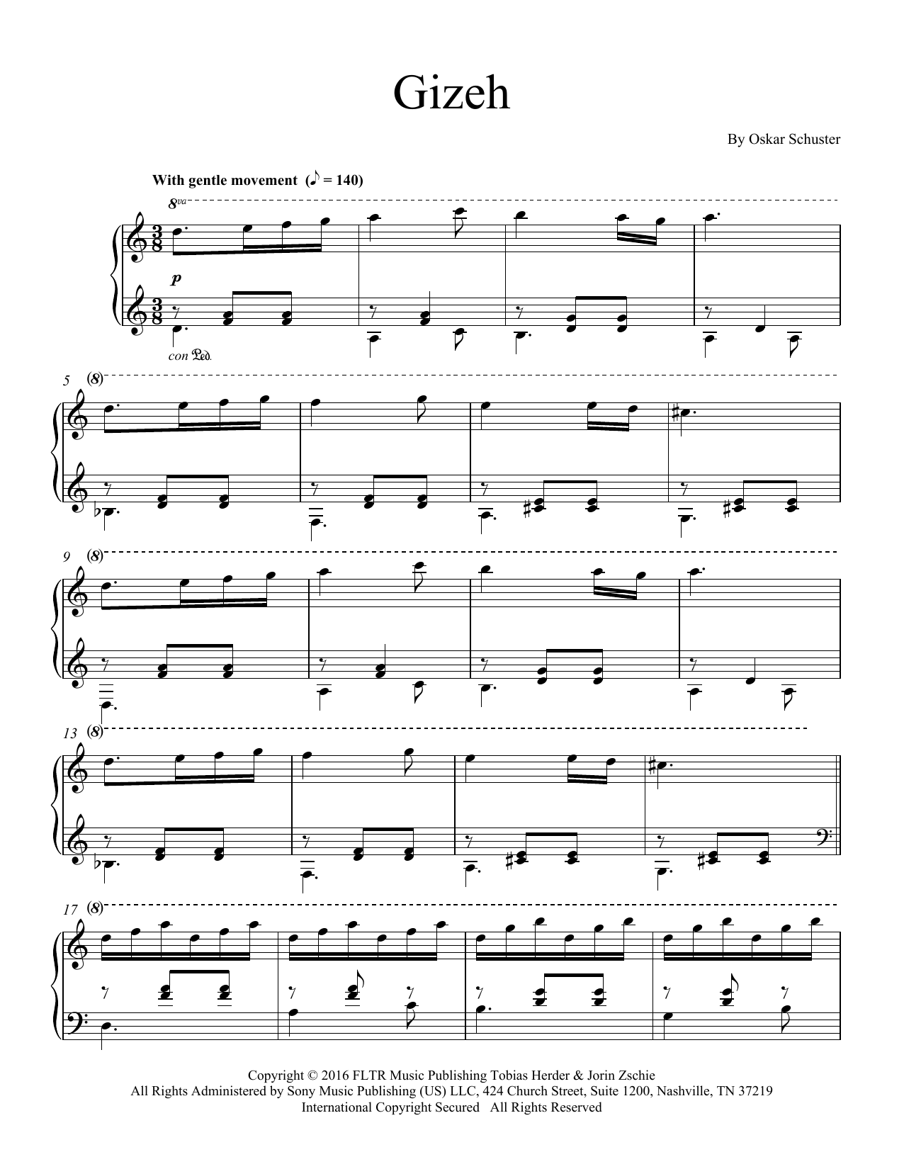 Oskar Schuster Gizeh Sheet Music Notes & Chords for Piano Solo - Download or Print PDF