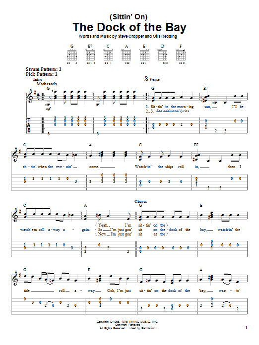 Otis Redding (Sittin' On) The Dock Of The Bay Sheet Music Notes & Chords for Clarinet - Download or Print PDF