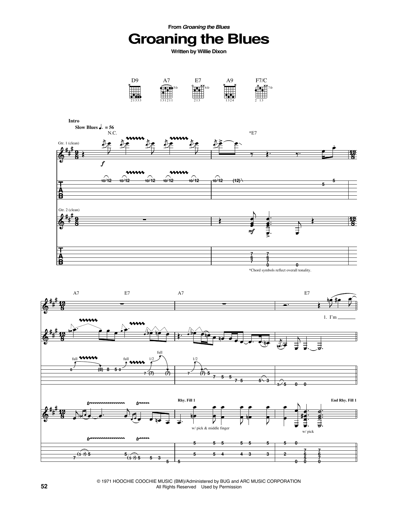 Otis Rush Groaning The Blues Sheet Music Notes & Chords for Guitar Tab - Download or Print PDF