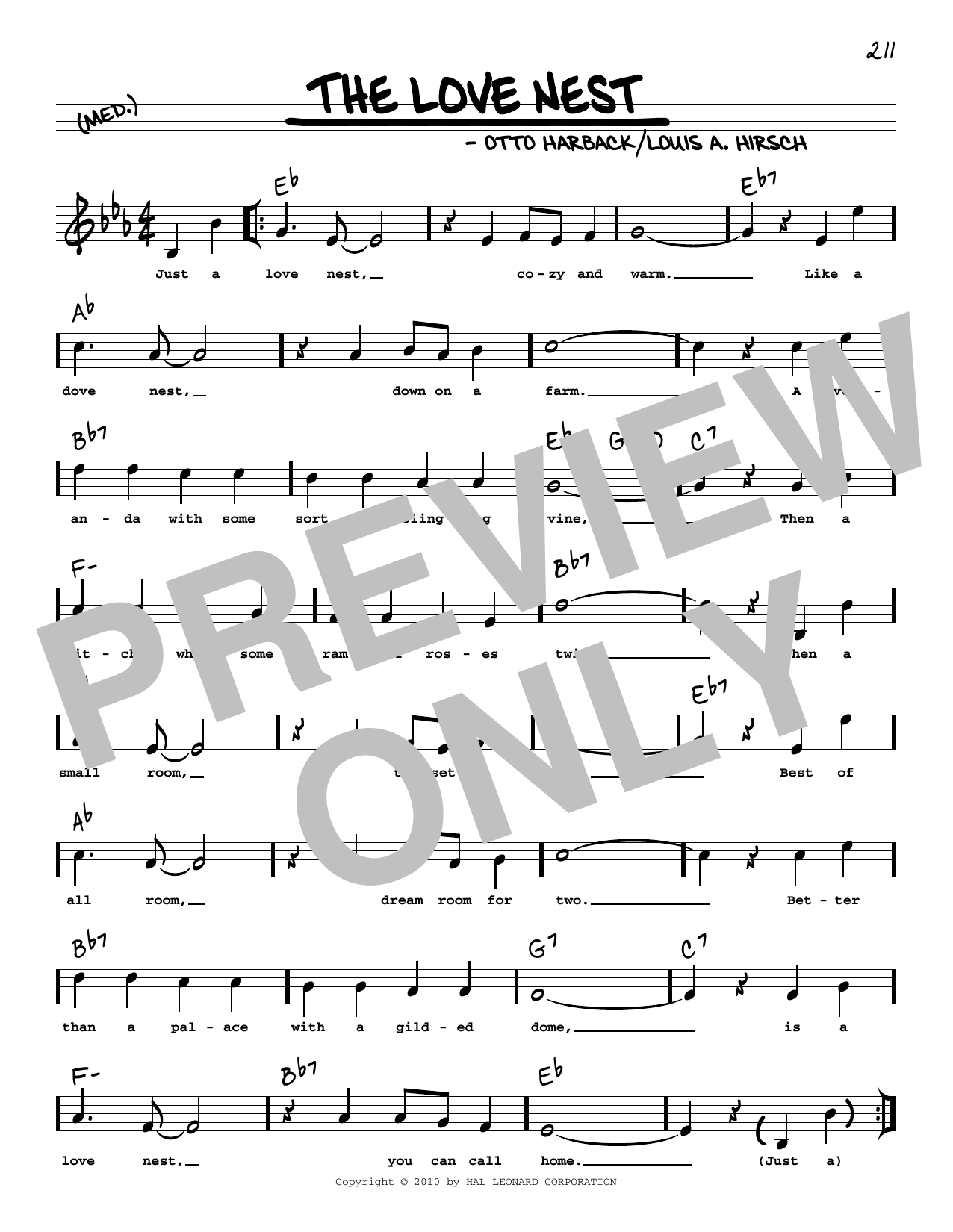 Otto Harbach The Love Nest (arr. Robert Rawlins) Sheet Music Notes & Chords for Real Book – Melody, Lyrics & Chords - Download or Print PDF
