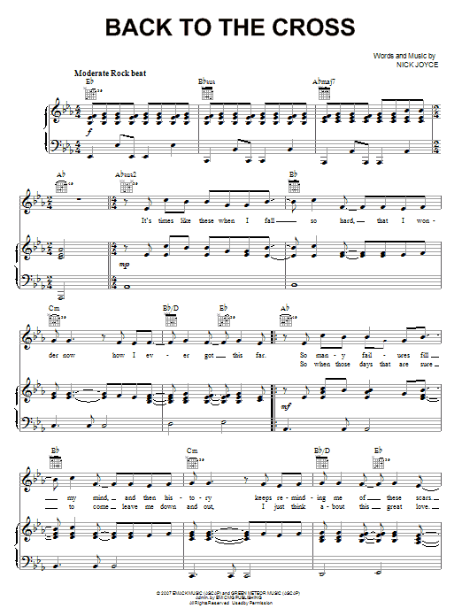 Our Heart's Hero Back To The Cross Sheet Music Notes & Chords for Piano, Vocal & Guitar (Right-Hand Melody) - Download or Print PDF