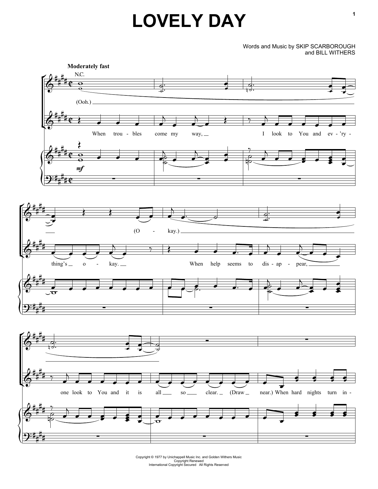 Out of Eden Lovely Day Sheet Music Notes & Chords for Piano, Vocal & Guitar (Right-Hand Melody) - Download or Print PDF