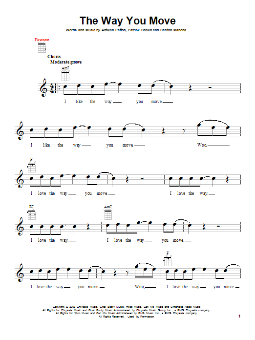 Outkast featuring Sleepy Brown The Way You Move Sheet Music Notes & Chords for French Horn - Download or Print PDF